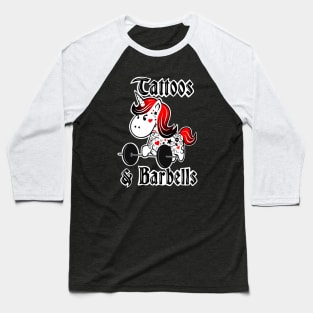 Tattoos and barbells, barbell unicorn, gym girl Baseball T-Shirt